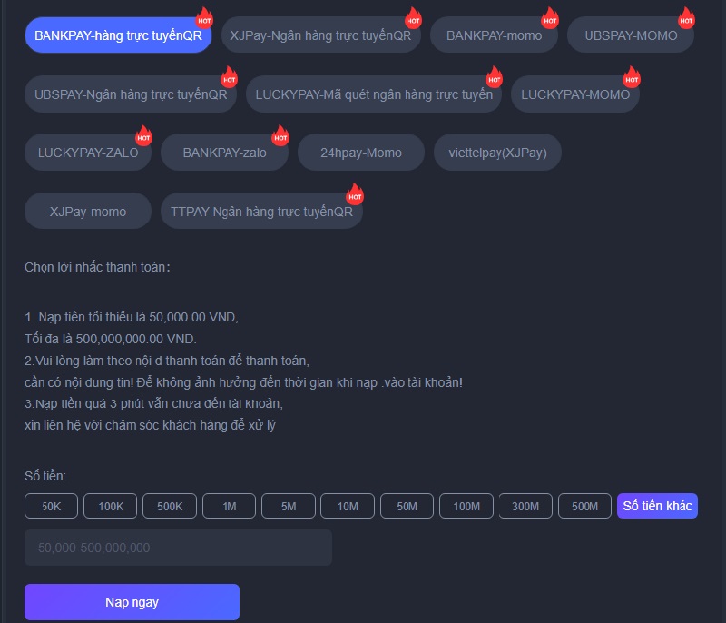 Nạp tiền LUCK8: 4 phương thức, quy trình đơn giản 2 Dễ dàng thực hiện giao dịch nạp tiền bằng cách quét mã QR
