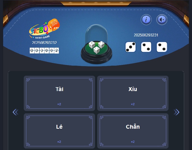 Sicbo 2 Đa dạng cửa cược được tung ra trong Sicbo